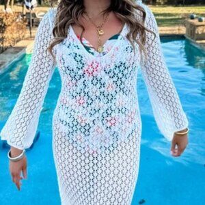 NEW Knit Swimsuit Coverup (White)